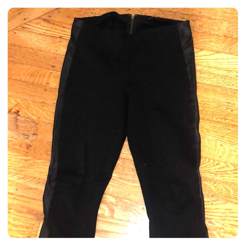 Jcrew black legging Pants with leather sides